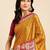 Gold blended cotton woven zari work saree with blouse