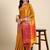 Gold blended cotton woven zari work saree with blouse