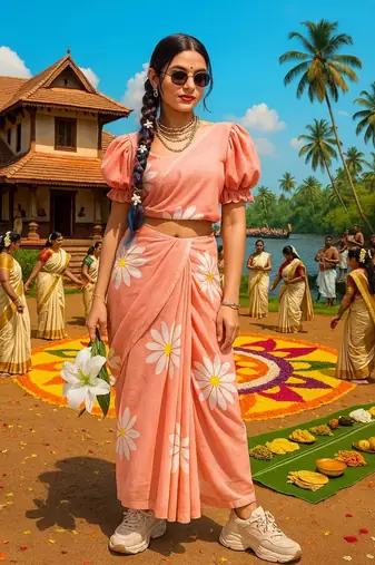 Pink pure cotton printed zari work saree with blouse