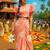 Pink pure cotton printed zari work saree with blouse