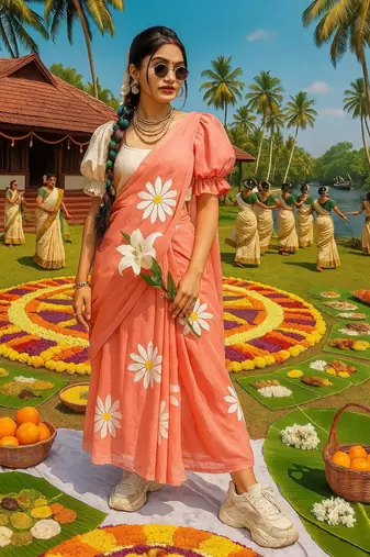 Pink pure cotton printed zari work saree with blouse