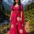 Pink pure cotton printed zari work saree with blouse