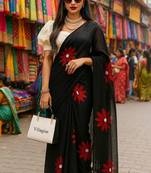 Pink blended cotton woven zari work saree with blouse