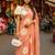 Pink blended cotton woven zari work saree with blouse