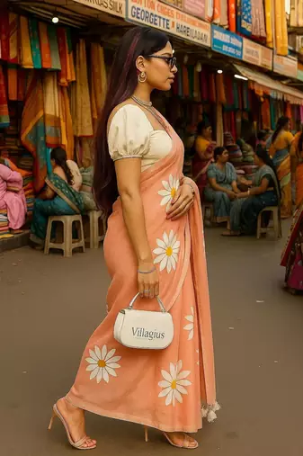 Pink blended cotton woven zari work saree with blouse
