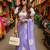 Purple blended cotton woven zari work saree with blouse