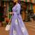 Purple blended cotton woven zari work saree with blouse