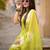 Light green linen printed zari work saree with blouse