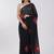 Black pure cotton printed zari work saree with blouse