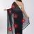 Black pure cotton printed zari work saree with blouse
