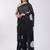 Black pure cotton printed zari work saree with blouse