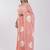Pink pure cotton printed floral print saree with blouse