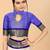 Blue pure silk woven zari work saree with blouse