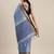 Blue pure cotton woven zari work saree with blouse