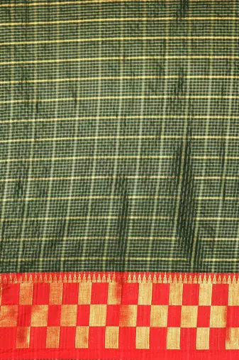 Green pure cotton woven zari work saree with blouse
