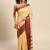 Beige pure cotton woven zari work saree with blouse