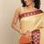 Beige pure cotton woven zari work saree with blouse
