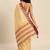 Beige pure cotton woven zari work saree with blouse
