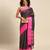 Dark blue pure cotton woven zari work saree with blouse