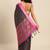 Dark blue pure cotton woven zari work saree with blouse