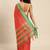 Orange pure cotton woven zari work saree with blouse