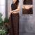 Black georgette printed zari work saree with blouse