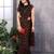 Black georgette printed zari work saree with blouse