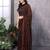 Black georgette printed zari work saree with blouse