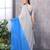 Grey georgette printed zari work saree with blouse