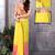 Yellow georgette printed zari work saree with blouse