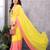 Yellow georgette printed zari work saree with blouse