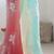 Light blue pink blended cotton embroidered zari work saree with blouse