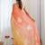 Orange yellow blended cotton embroidered zari work saree with blouse