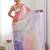 Pink purple blended cotton embroidered zari work saree with blouse