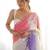 Pink purple blended cotton embroidered zari work saree with blouse