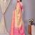 Pink tissue woven zari work saree with blouse