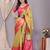 Dark green tissue woven zari work saree with blouse