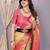 Dark green tissue woven zari work saree with blouse
