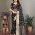 Black organza woven zari work saree with blouse