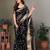 Black organza woven zari work saree with blouse