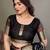 Black organza woven zari work saree with blouse