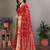 Red organza woven zari work saree with blouse
