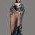 Dark blue organza woven zari work saree with blouse