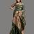 Green organza woven zari work saree with blouse