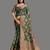 Green organza woven zari work saree with blouse