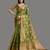 Dark green organza woven zari work saree with blouse