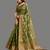 Dark green organza woven zari work saree with blouse