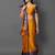 Gold blue blended cotton woven zari work saree with blouse