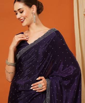 Purple pure silk woven zari work saree with blouse 2