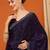 Purple pure silk woven zari work saree with blouse